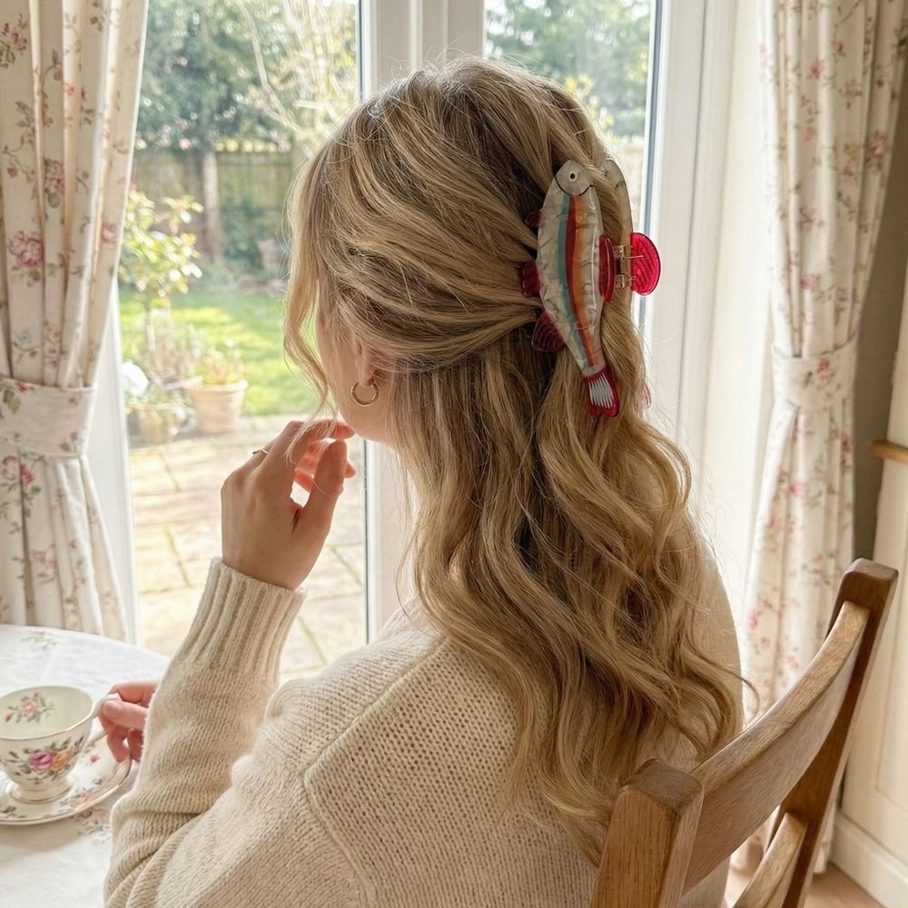 Korean Lifestyle & Kids Boutique - Haarspeld Oceaandier Haarklauw Tonijn Vis Goudvis