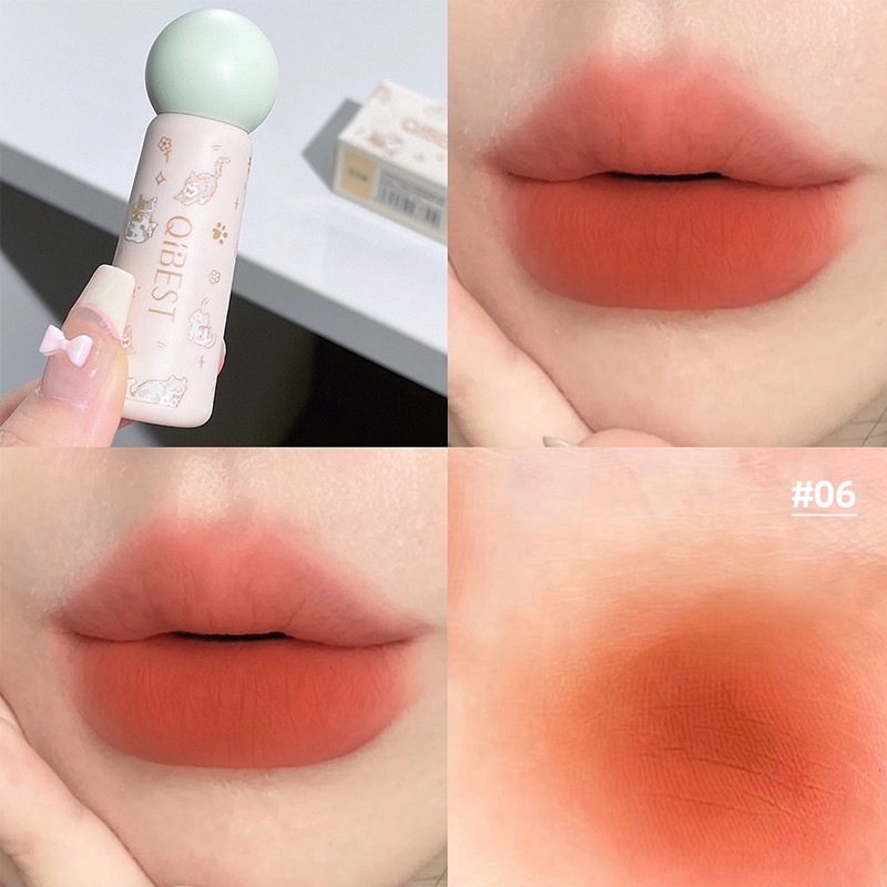 Lip Tint Korean - QIBEST Naakt Matte Lip Modder Waterdichte