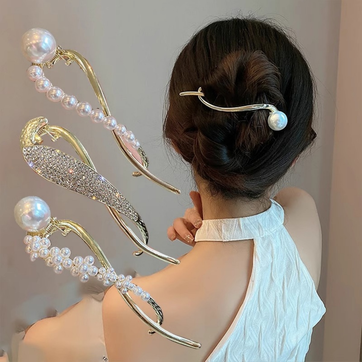 Elegante glitter parel haarcli - Korean Daily Lifestyle recensie en prijs