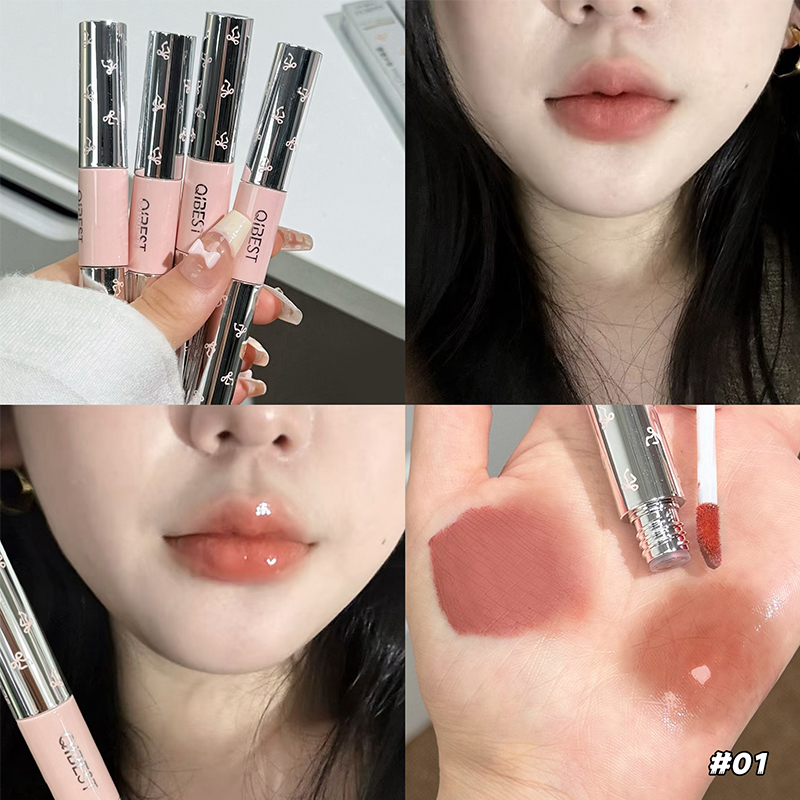 QIBEST Dubbele Hoofd Lipgloss  - Lip Tint Korean recensie en prijs