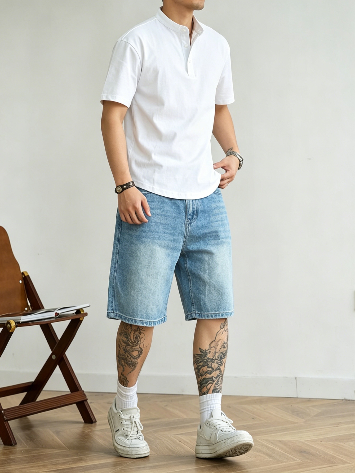 Losjes vallende blauwe denim j - Korean Daily Lifestyle recensie en prijs